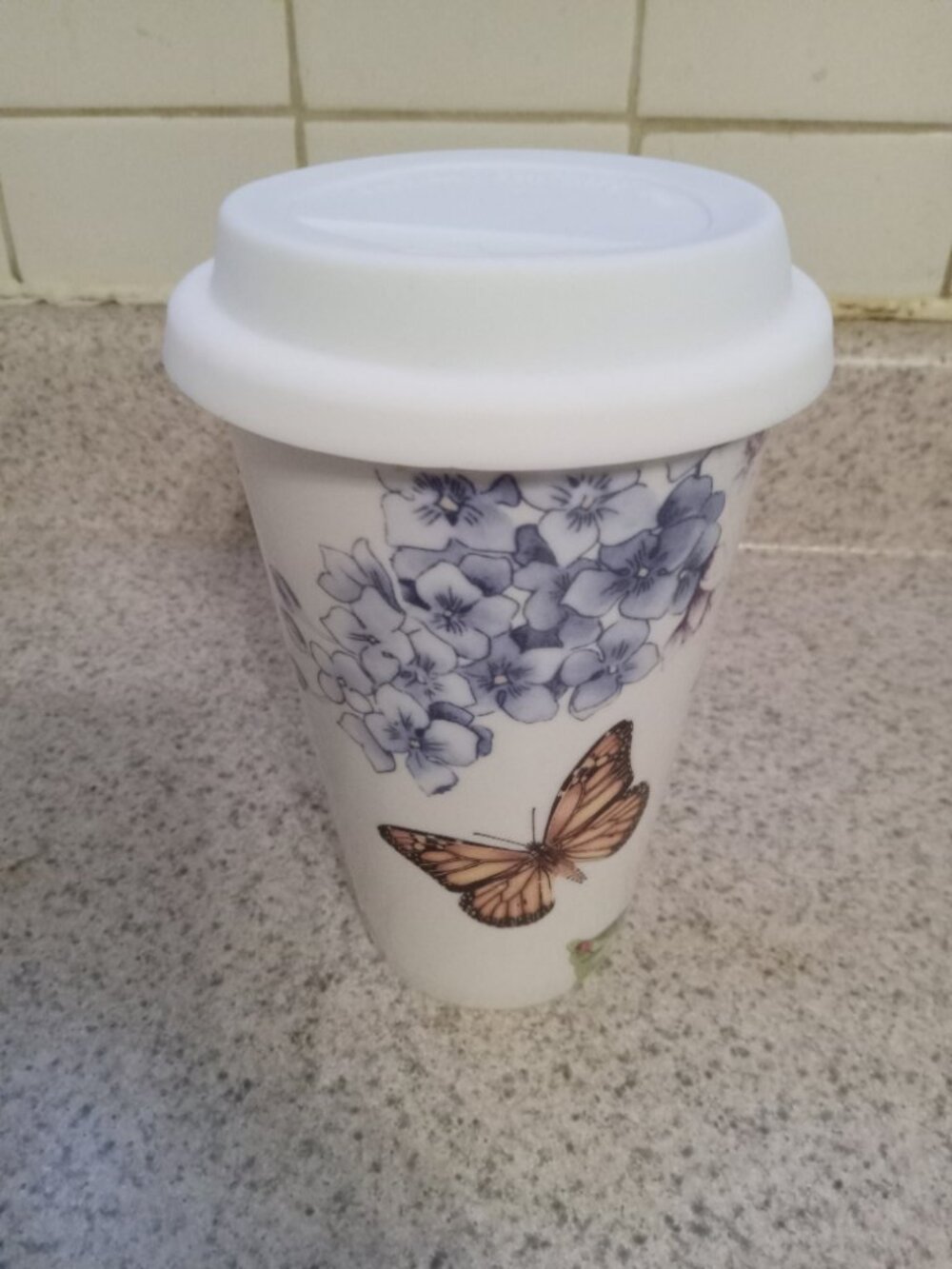 Lenox Butterfly Meadow Ceramic Drink Tumbler-NWT